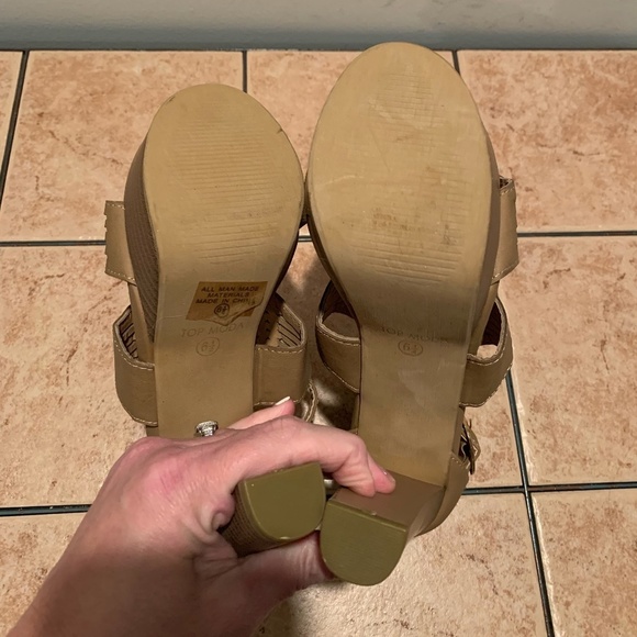 Top Moda Platform Heels Tan Size 6.5 - Picture 8 of 12